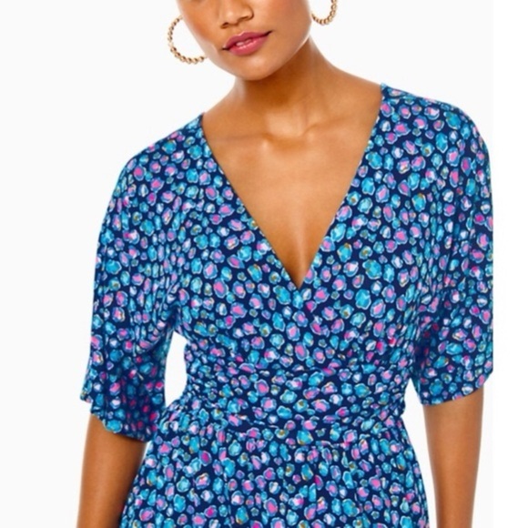 Lilly Pulitzer Parigi Knit Skort Romper Low Tide Navy Spotted Medium - Picture 3 of 6